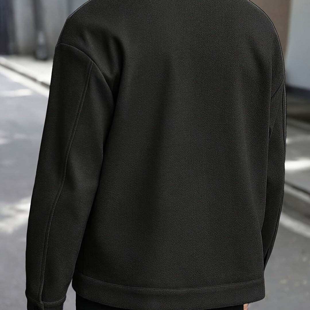 LAPEL POLYESTER JACKET FOR MEN