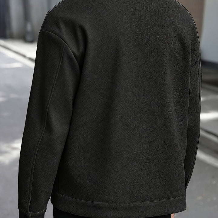 LAPEL POLYESTER JACKET FOR MEN