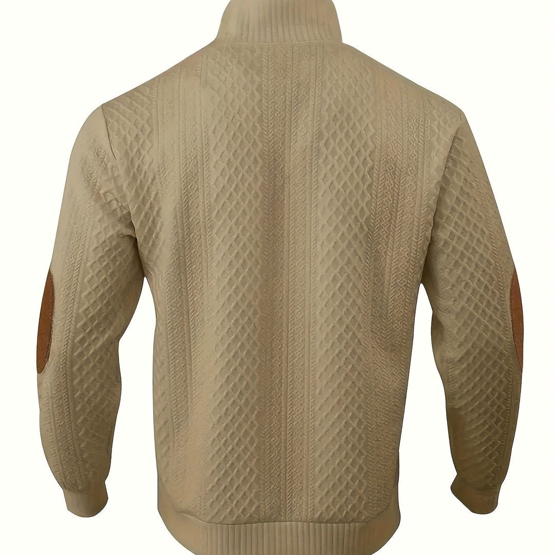 Ronan | Stand Collar Button Henley Sweater