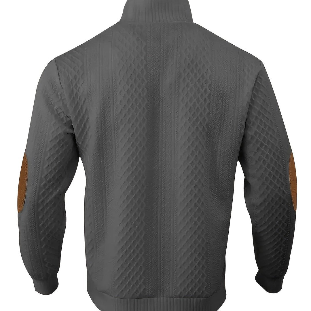 Ronan | Stand Collar Button Henley Sweater