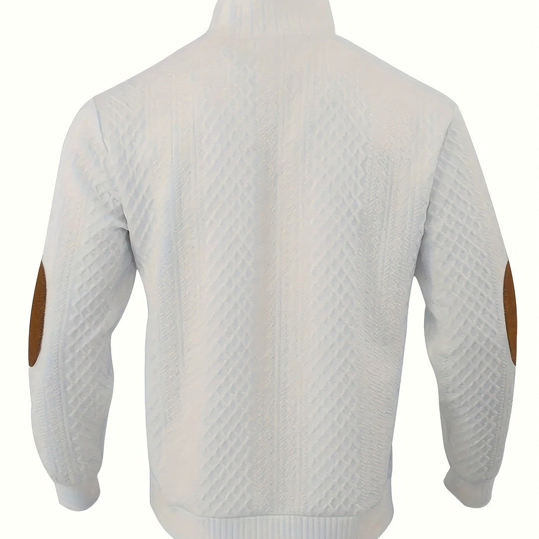 Ronan | Stand Collar Button Henley Sweater