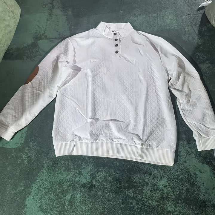 Ronan | Stand Collar Button Henley Sweater