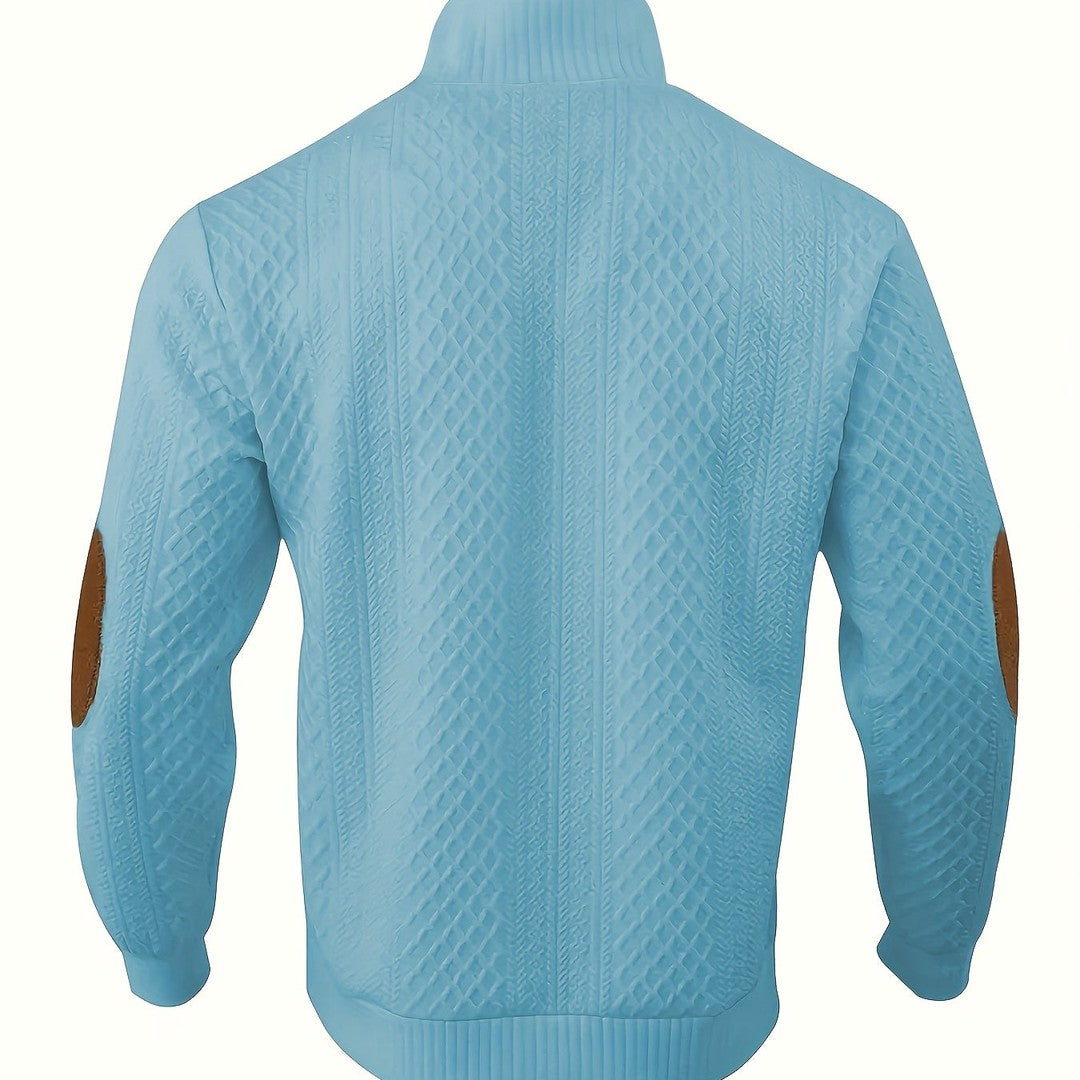 Ronan | Stand Collar Button Henley Sweater