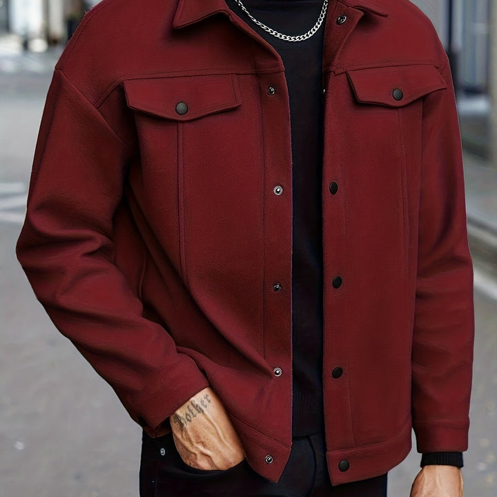 LAPEL POLYESTER JACKET FOR MEN