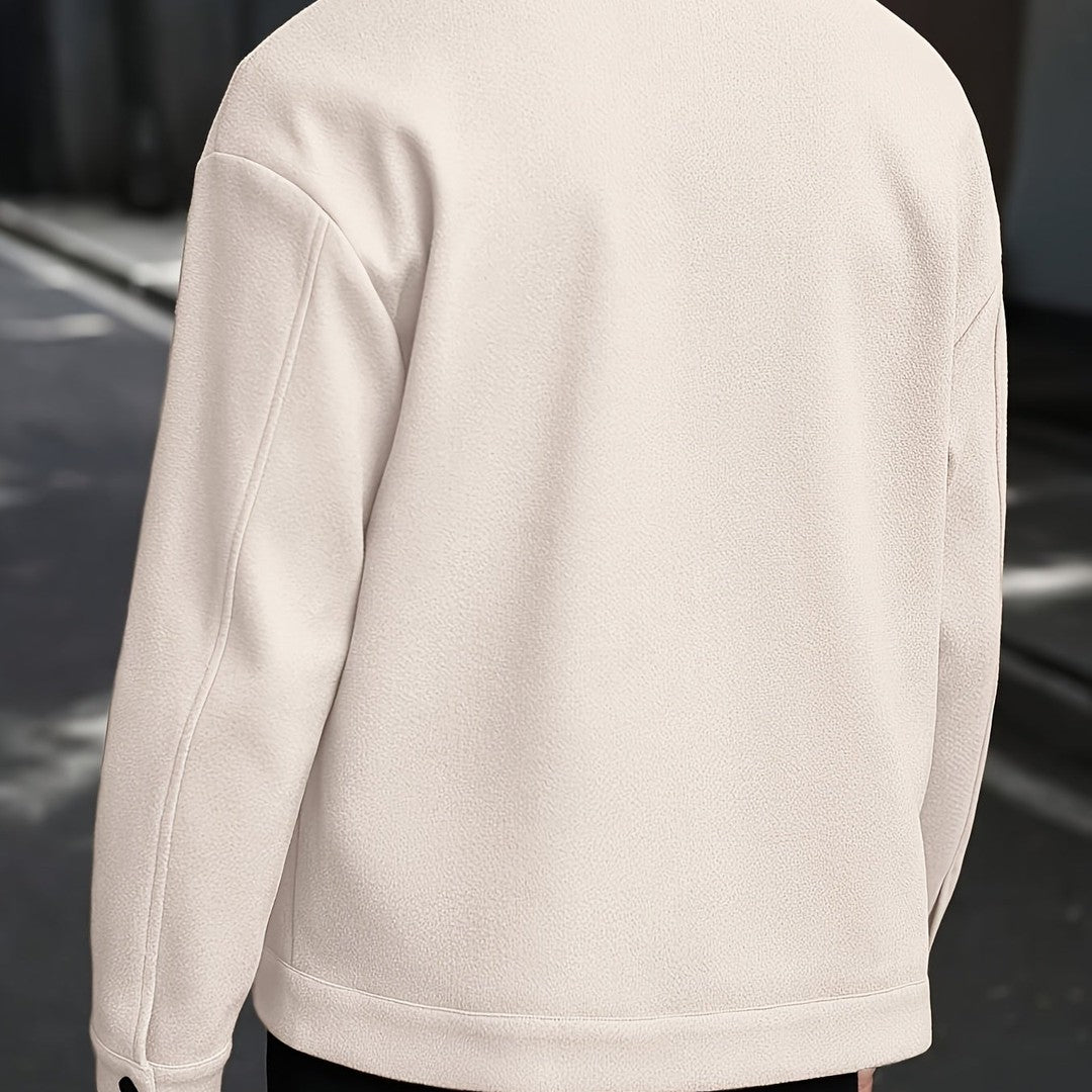 LAPEL POLYESTER JACKET FOR MEN