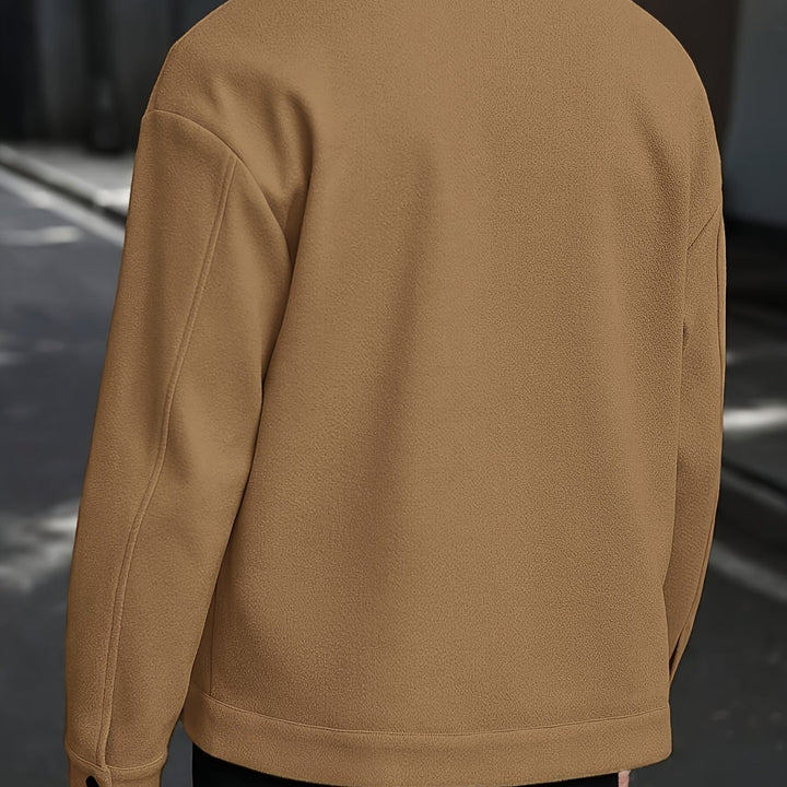 LAPEL POLYESTER JACKET FOR MEN