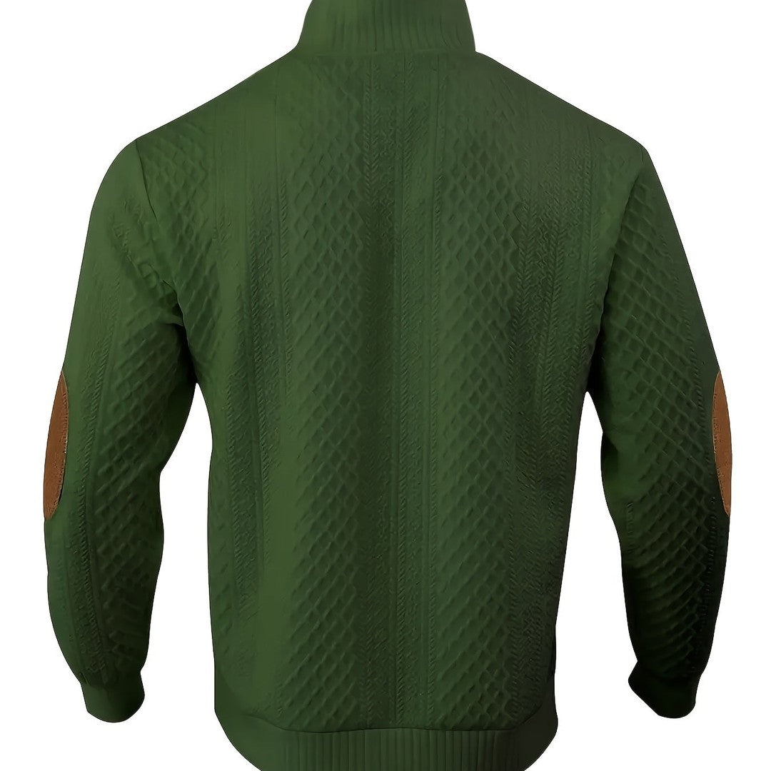 Ronan | Stand Collar Button Henley Sweater
