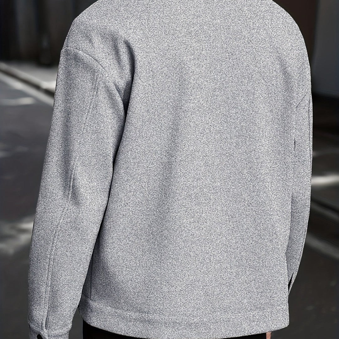 LAPEL POLYESTER JACKET FOR MEN