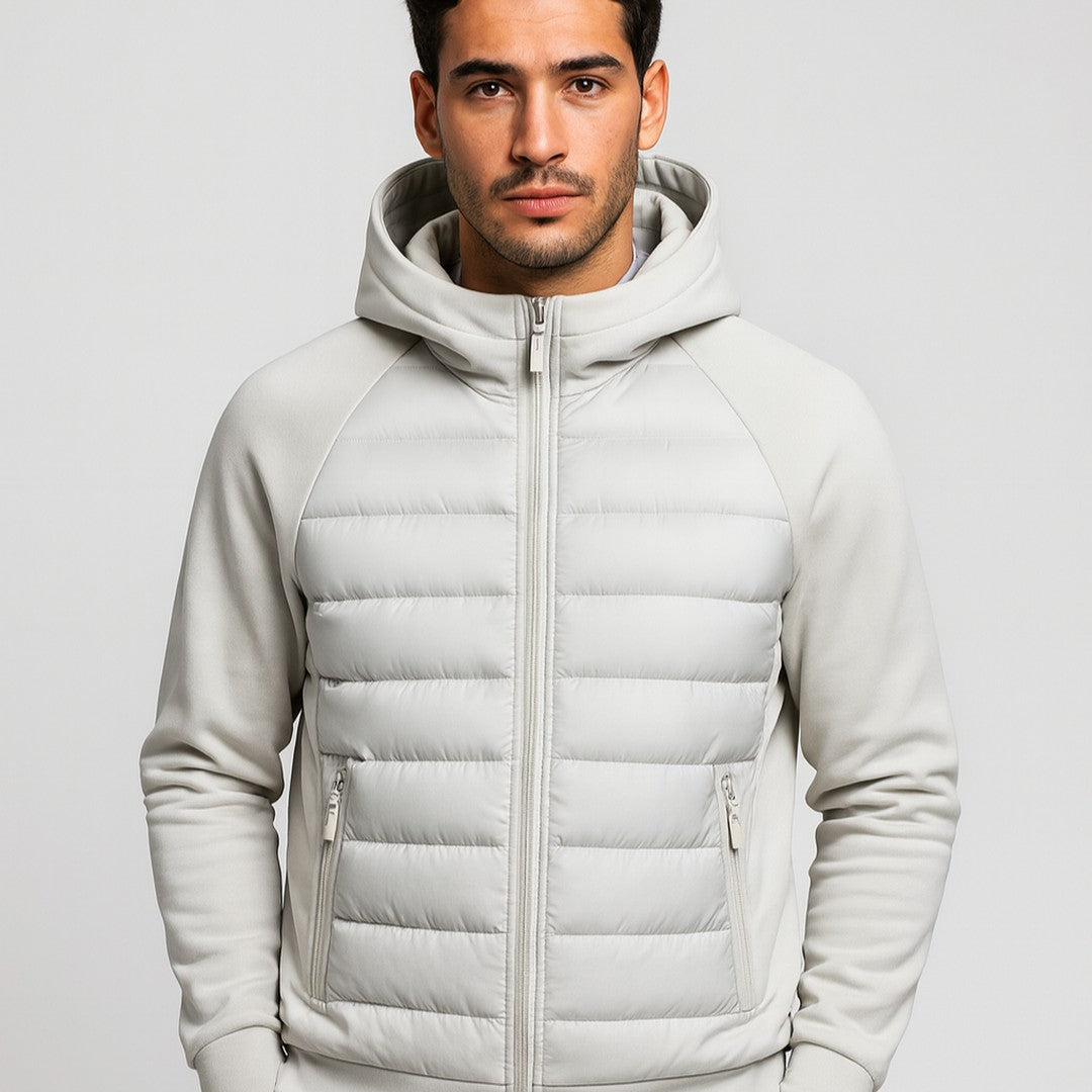 Larkspur Hollow - Hooded Puffer Jacket Raglan Sleeve Zip Front