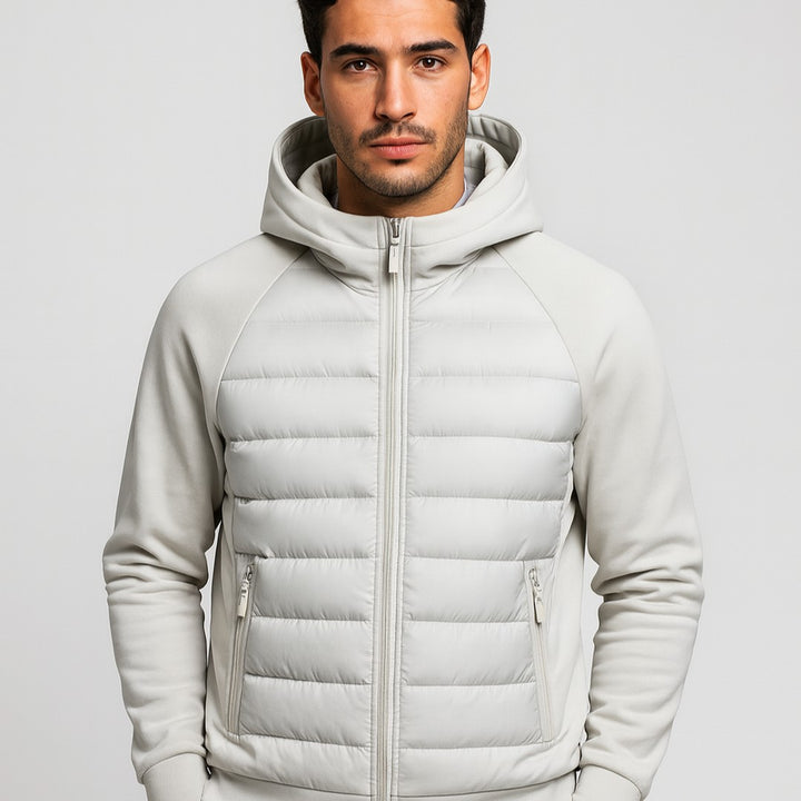 Larkspur Hollow - Hooded Puffer Jacket Raglan Sleeve Zip Front