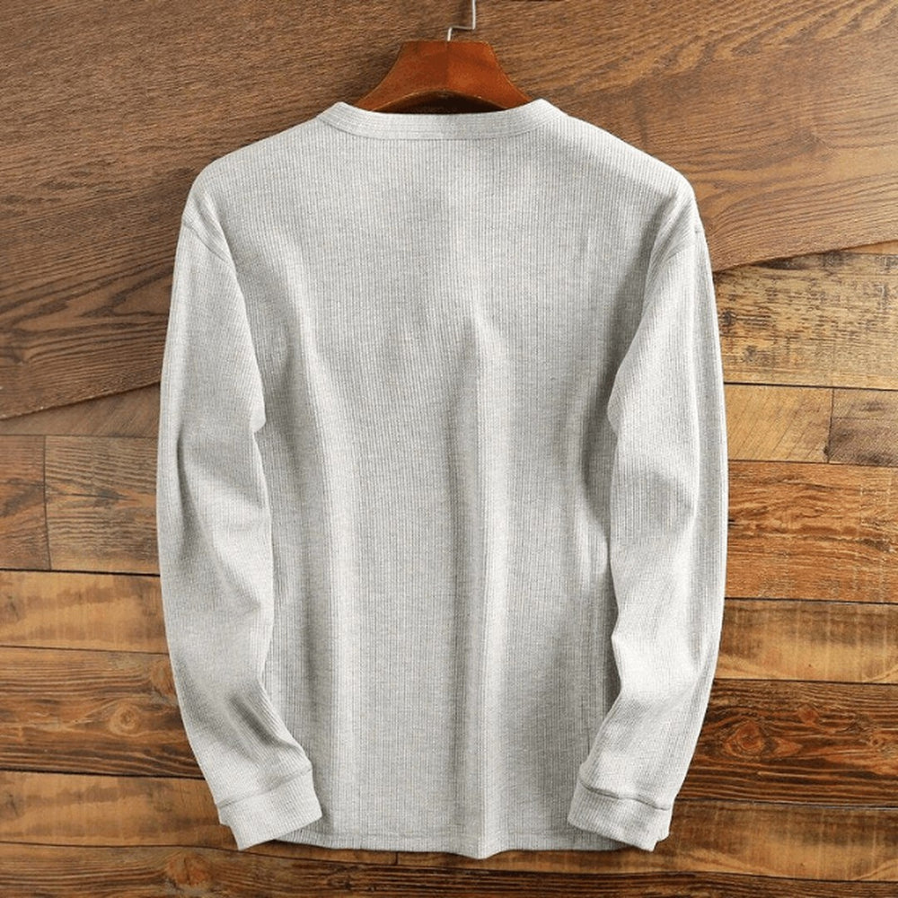 Waffle Knit Henley Shirt