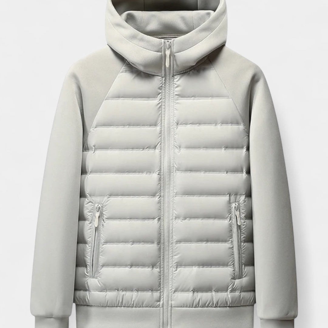 Larkspur Hollow - Hooded Puffer Jacket Raglan Sleeve Zip Front