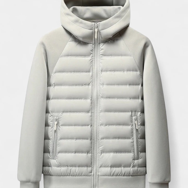 Larkspur Hollow - Hooded Puffer Jacket Raglan Sleeve Zip Front