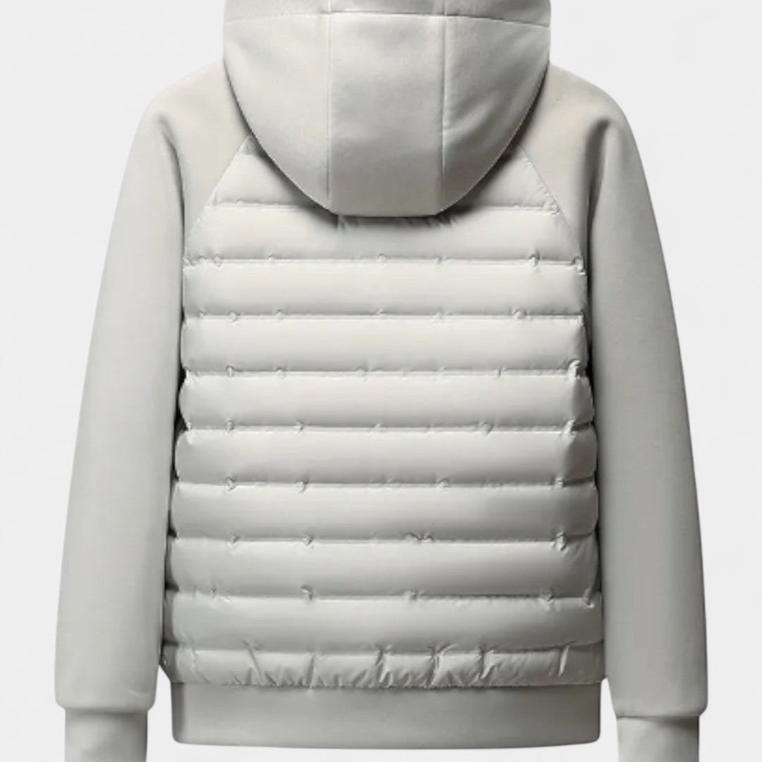 Larkspur Hollow - Hooded Puffer Jacket Raglan Sleeve Zip Front