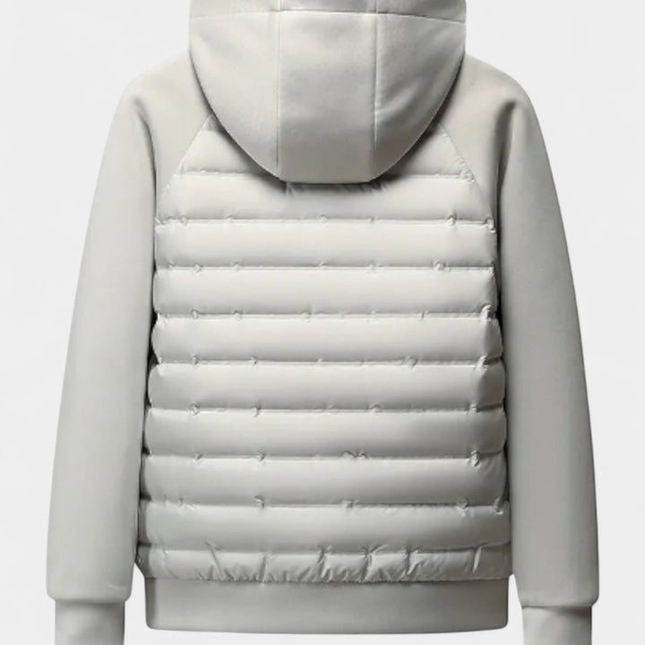 Larkspur Hollow - Hooded Puffer Jacket Raglan Sleeve Zip Front