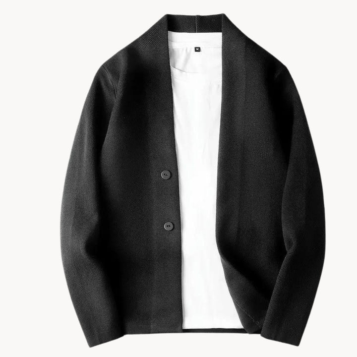 Two-Button Shawl Neck Knit Cardigan Jacket