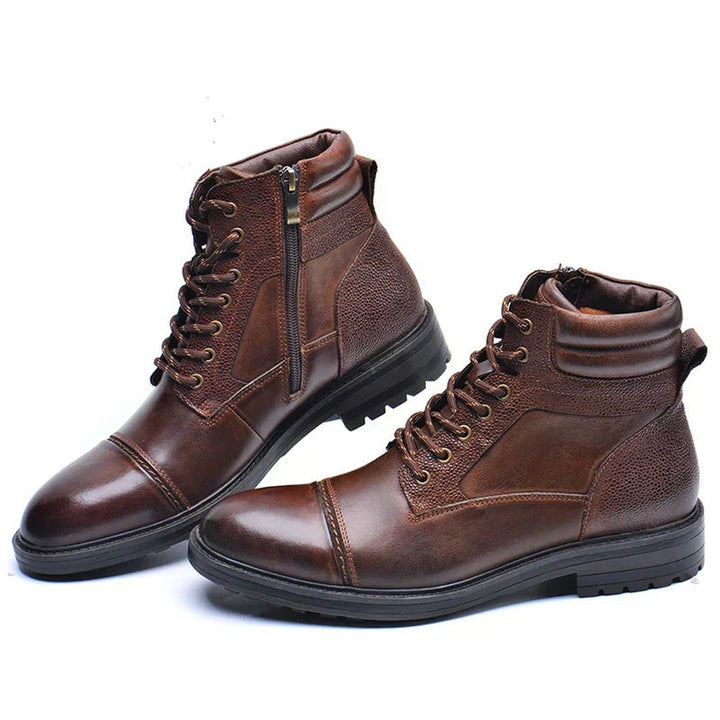 Leather-Look Side-Zip Work Boots