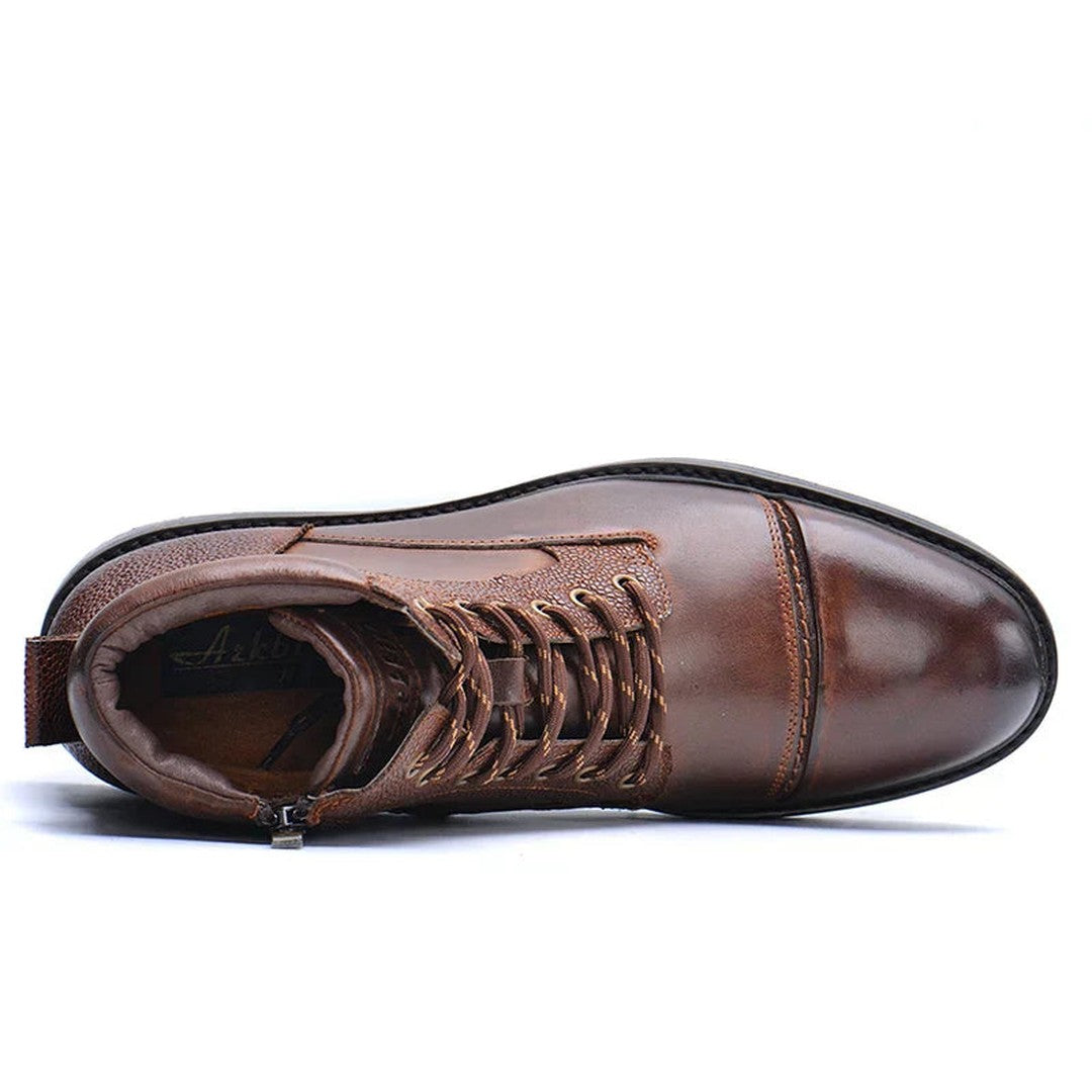 Leather-Look Side-Zip Work Boots