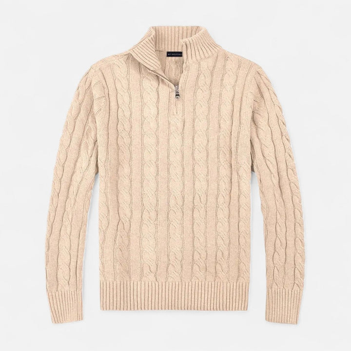 Valmonti | Men’s Old Money Sweater – Timeless Half-Zip Classic