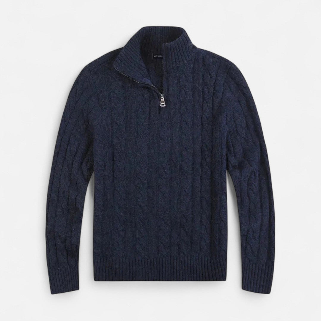 Valmonti | Men’s Old Money Sweater – Timeless Half-Zip Classic