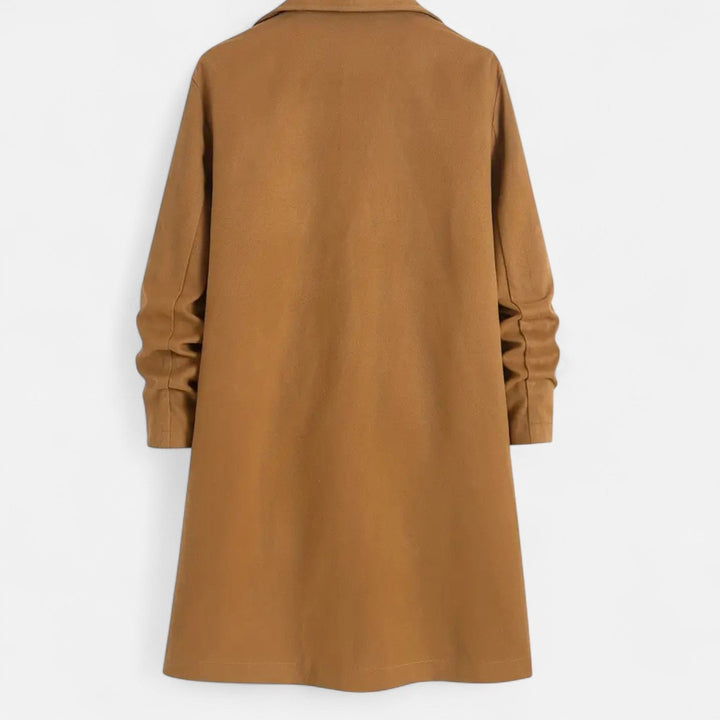Solid-Colour Long Overcoat