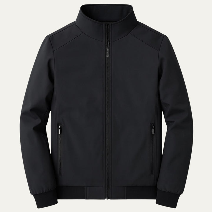 Plush-Lined Stand Collar Zip Jacket