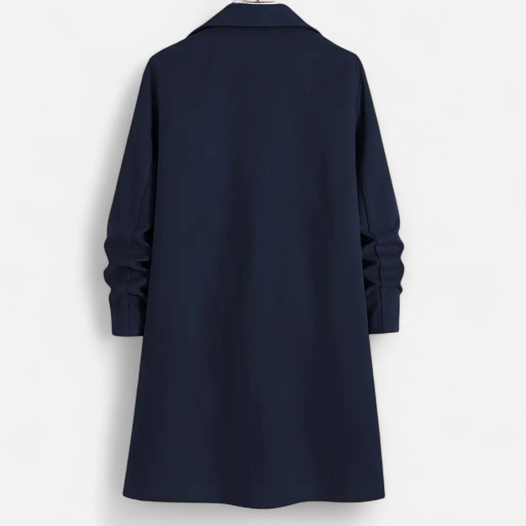 Solid-Colour Long Overcoat