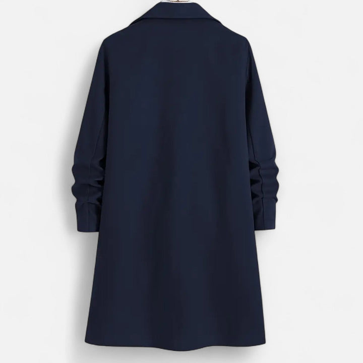 Solid-Colour Long Overcoat