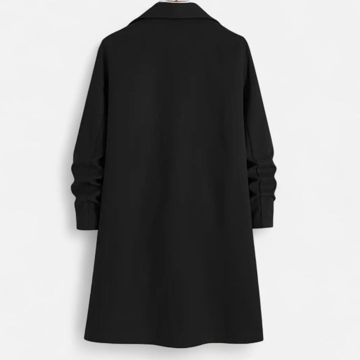 Solid-Colour Long Overcoat