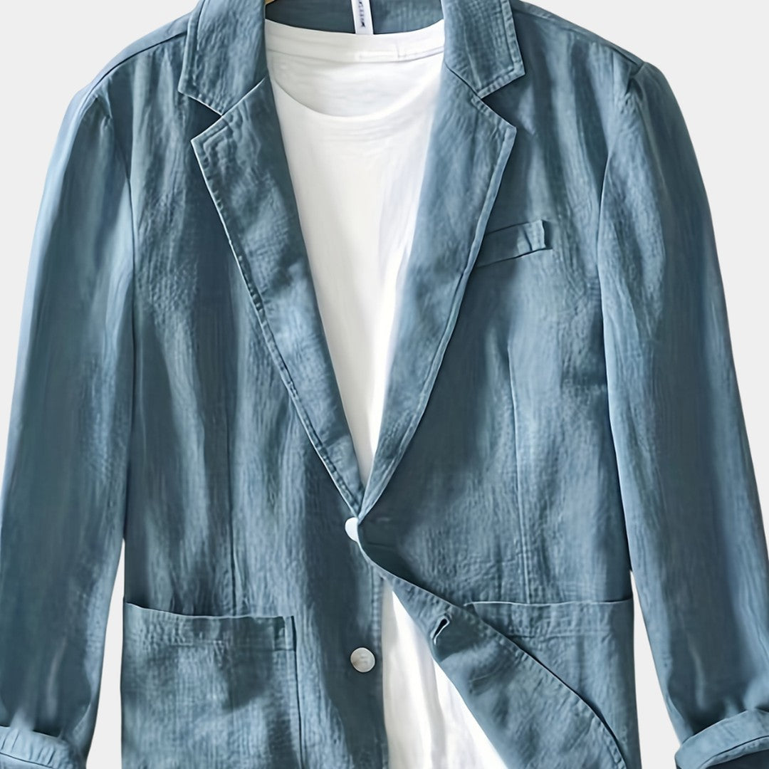 Textured Woven Lapel Jacket