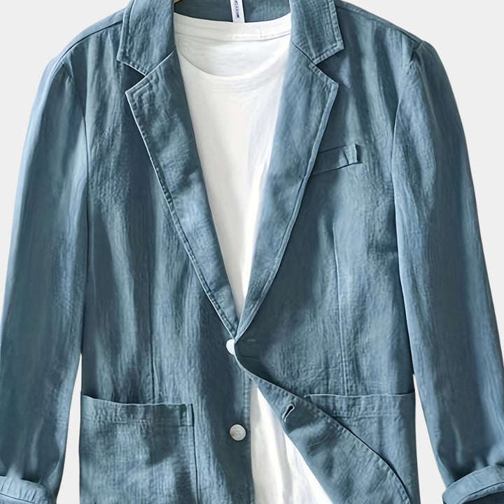 Textured Woven Lapel Jacket