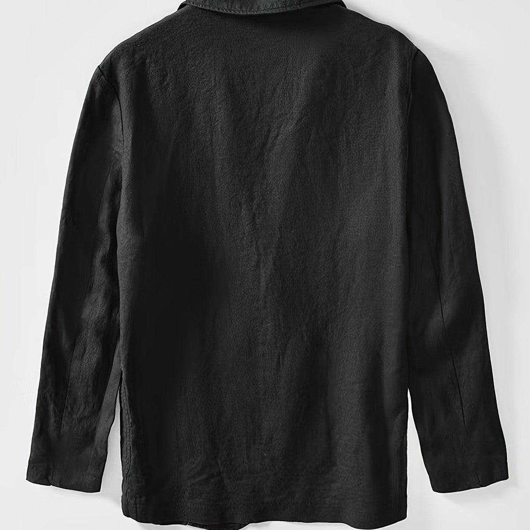 Textured Woven Lapel Jacket