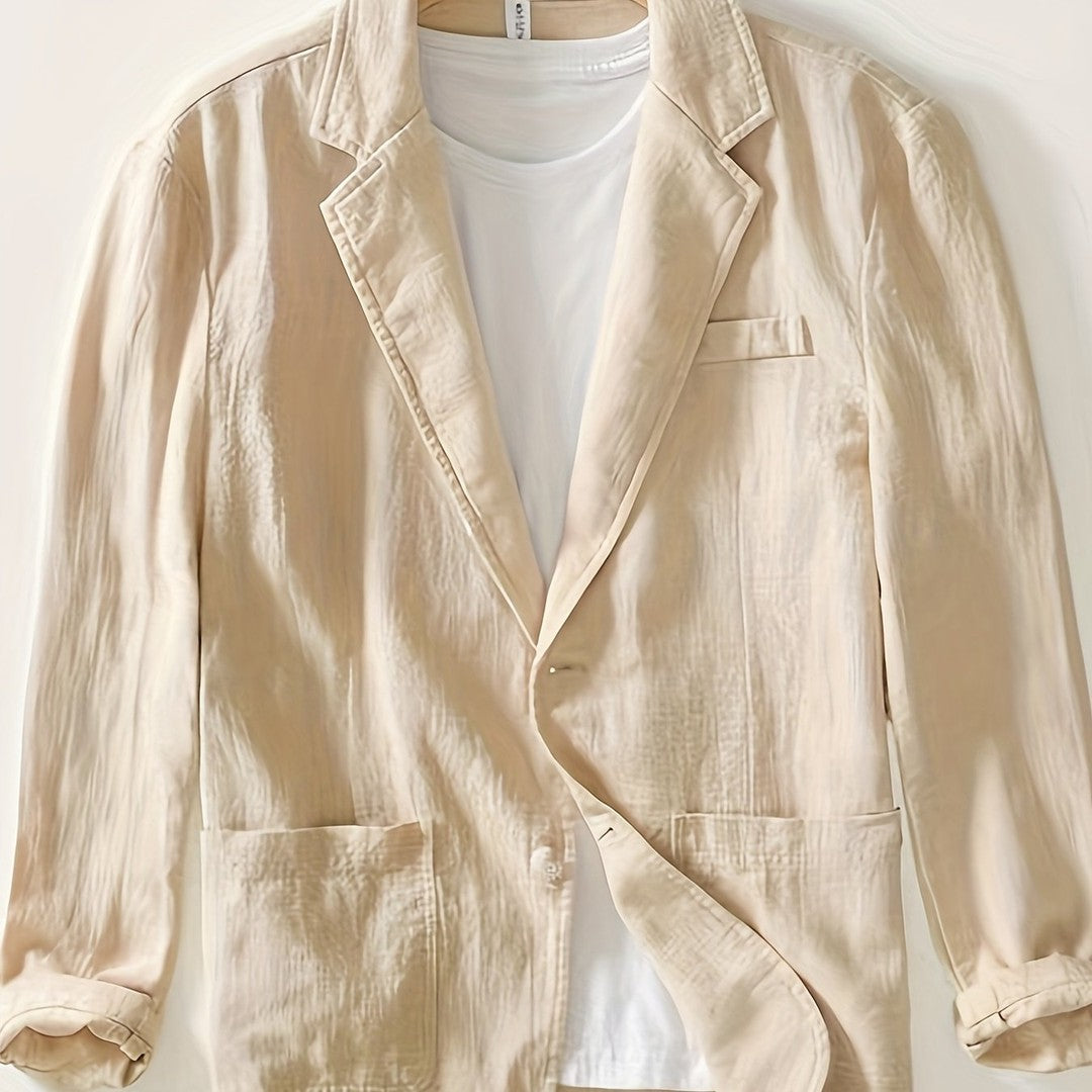 Textured Woven Lapel Jacket