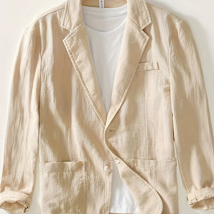 Textured Woven Lapel Jacket