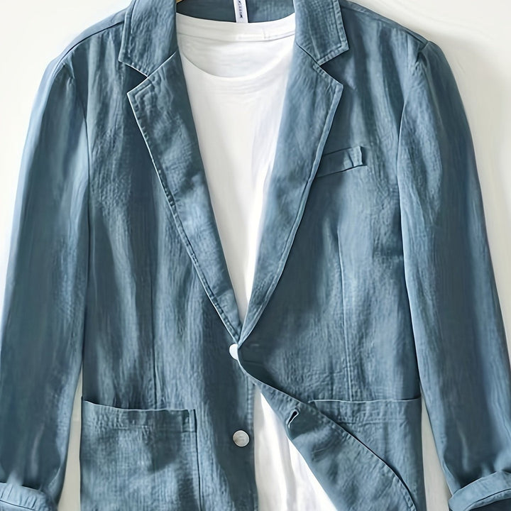 Textured Woven Lapel Jacket
