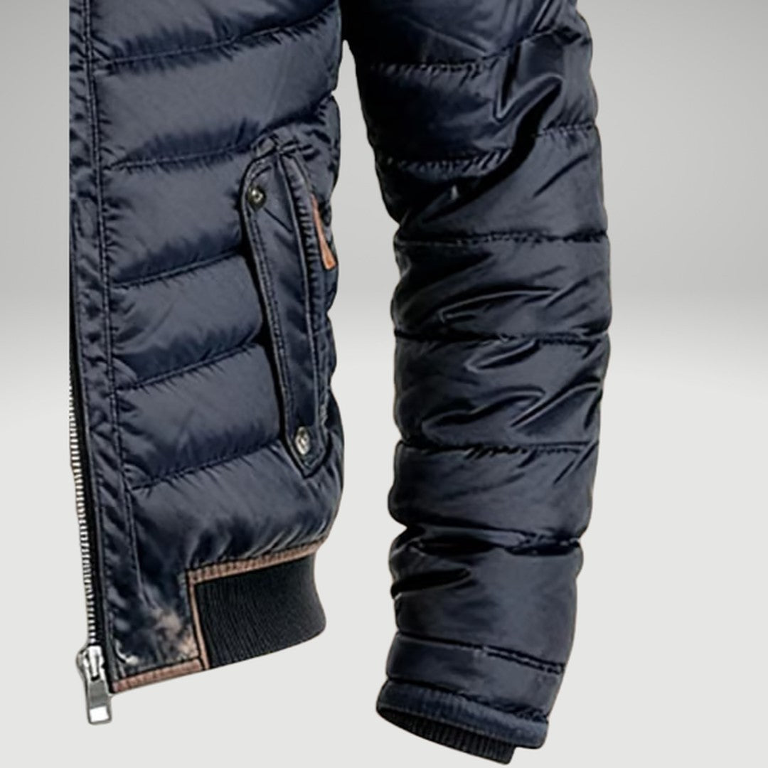 Puffer Quilted Winter Jacket with Stand Collar