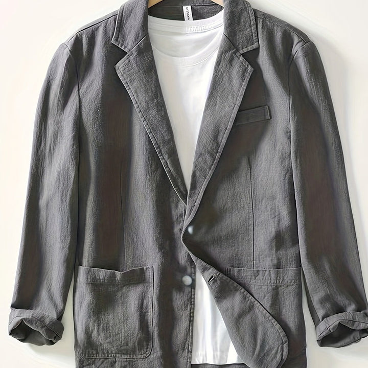 Textured Woven Lapel Jacket