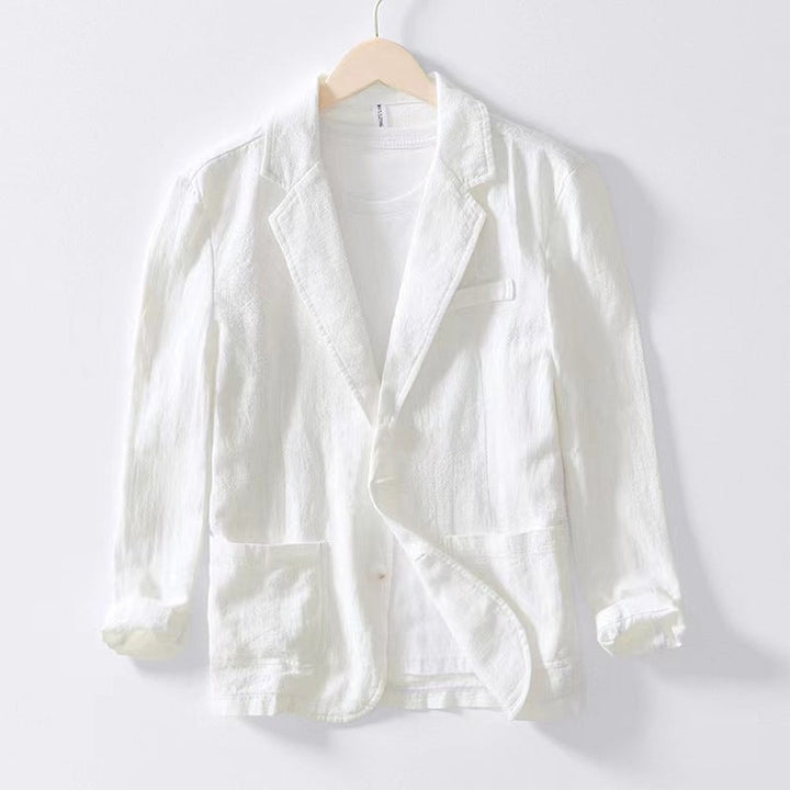 Textured Woven Lapel Jacket