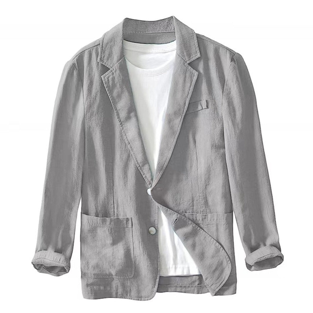 Textured Woven Lapel Jacket