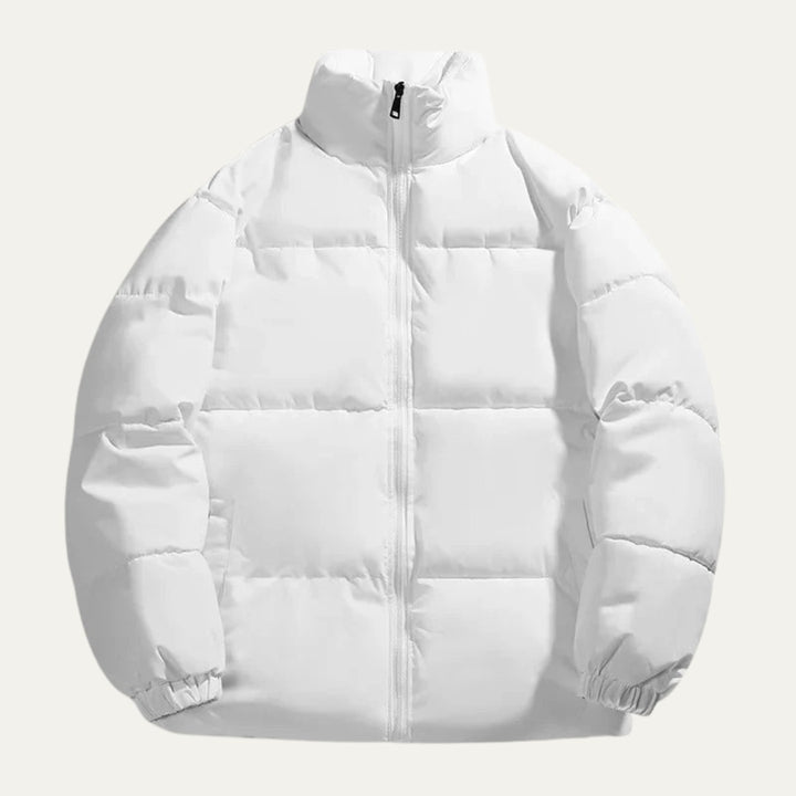 Boxy Stand Collar Puffer Jacket with Hem Drawcord