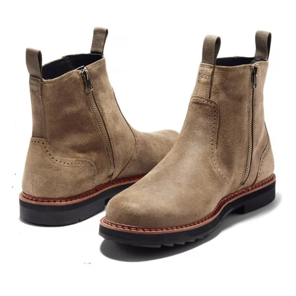 Leather-Look Pull-Tab Chelsea Boots