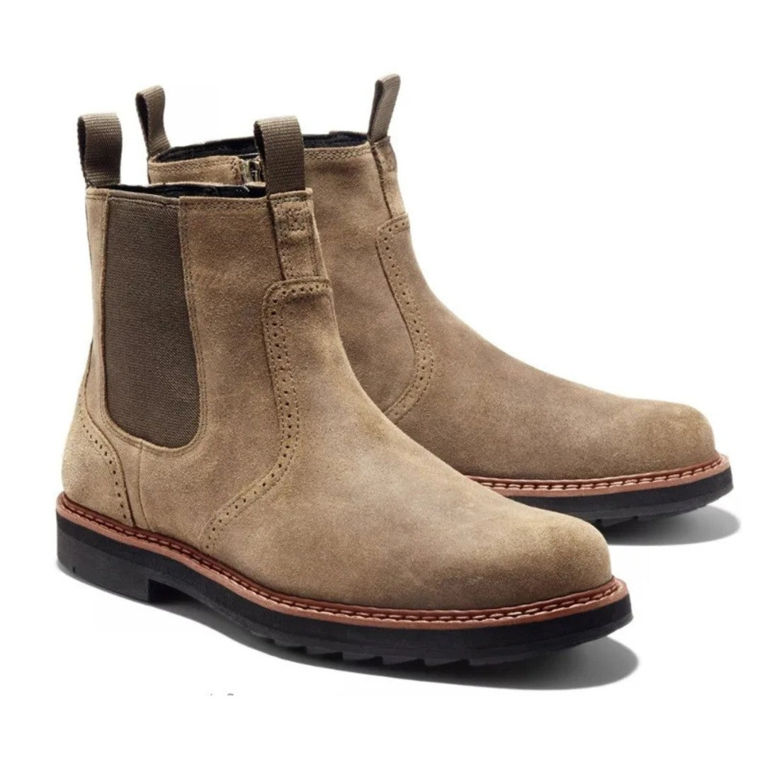 Leather-Look Pull-Tab Chelsea Boots