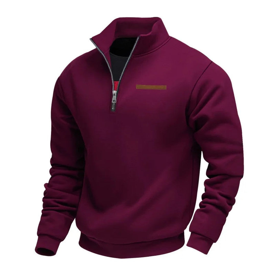 Stand Collar Quarter-Zip Pullover
