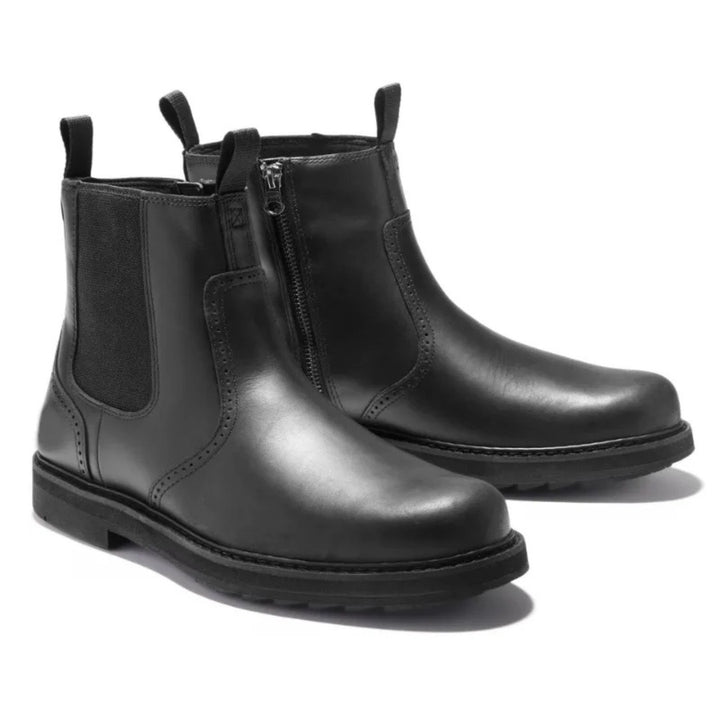 Leather-Look Pull-Tab Chelsea Boots
