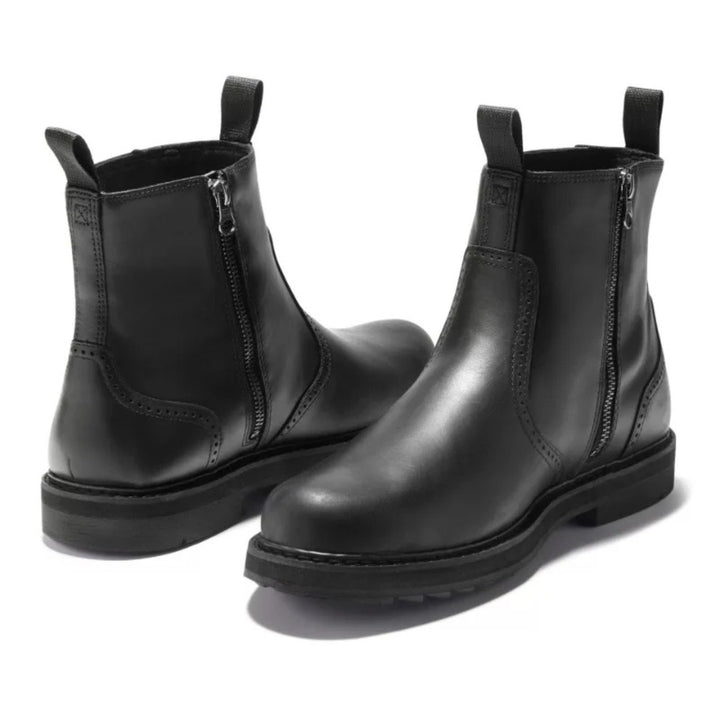 Leather-Look Pull-Tab Chelsea Boots