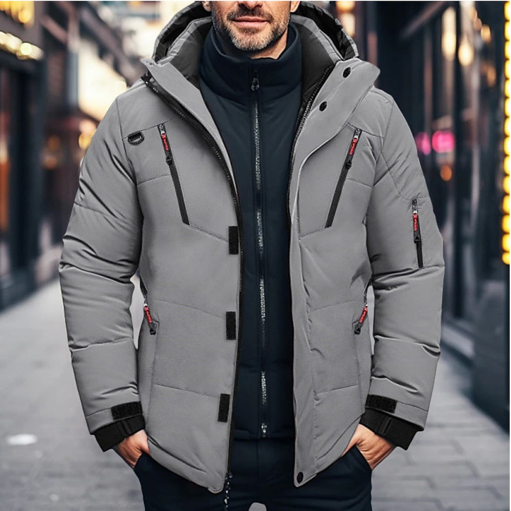 Hensley Cove - Hooded Parka Multi Pocket Zip Front