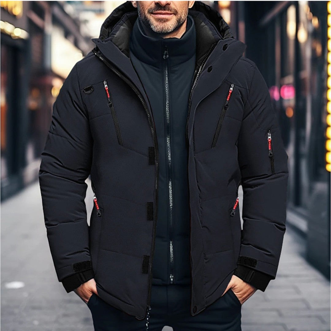 Hensley Cove - Hooded Parka Multi Pocket Zip Front