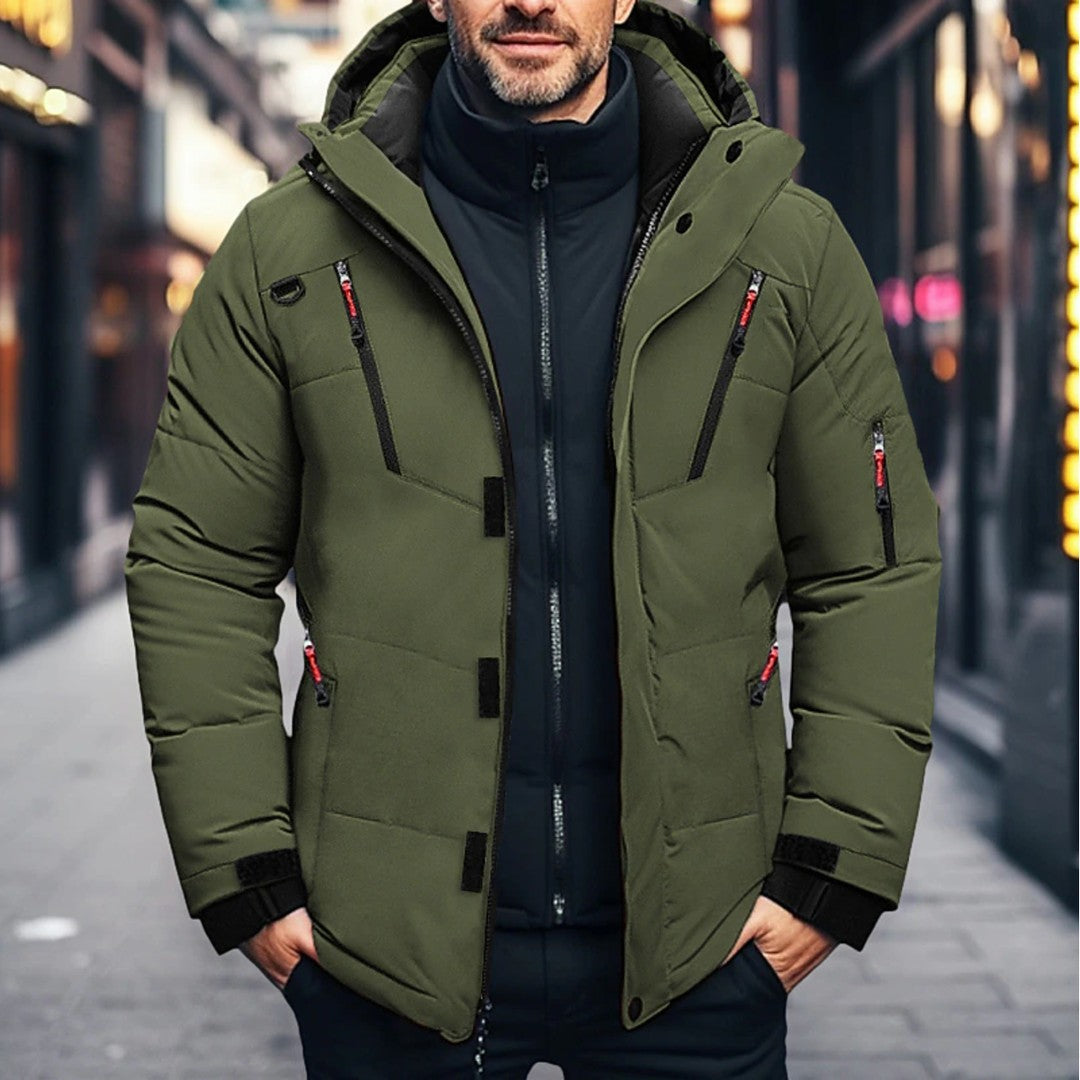 Hensley Cove - Hooded Parka Multi Pocket Zip Front