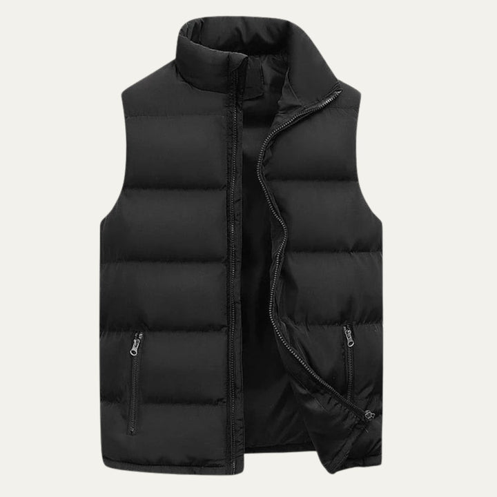 Padded Zip-Front Puffer Gilet with Zip Pockets