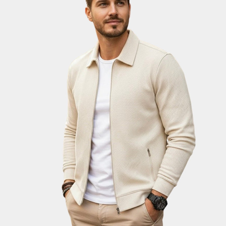 TEXTURED ZIP VEST FOR MEN